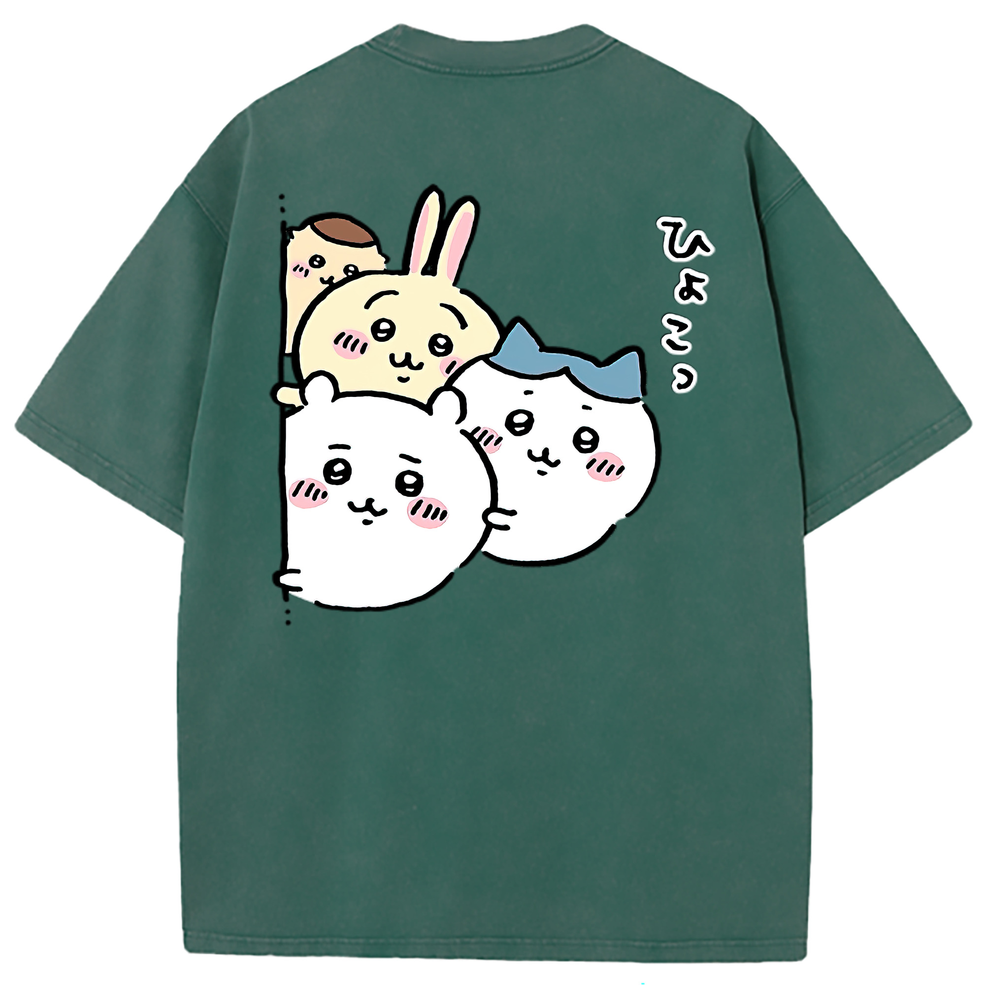 （画像用） ちいかわ ちいかわ Chii-kawa chiikawa 綿100% ヴィンテージ風 半袖Tシャツ（背面プリント）